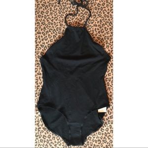 american apparel bnwt black halter neck bodysuit
